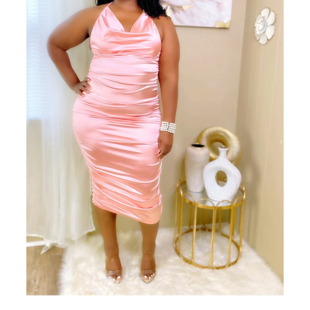 Pink Satin Dress